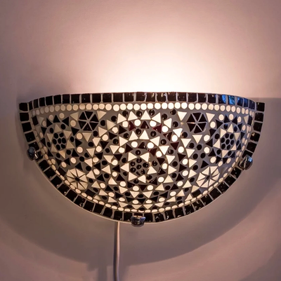 Wandlamp Cantara zwart-wit by Orientaals