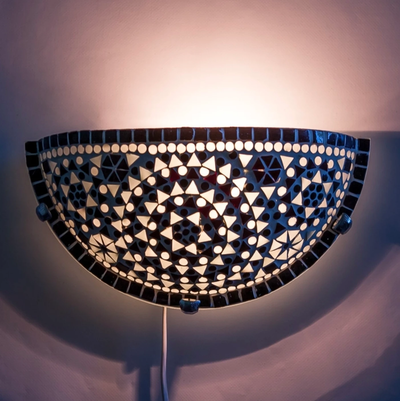 Wandlamp Cantara zwart-wit by Orientaals