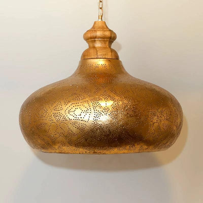 Hanglamp Ameera goud wood 53 cm by Orientaals