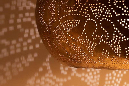 Hanglamp Ameera goud wood 53 cm - depauwwonen