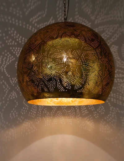 Hanglamp Ameera goud bol - in 2 diameters by Orientaals
