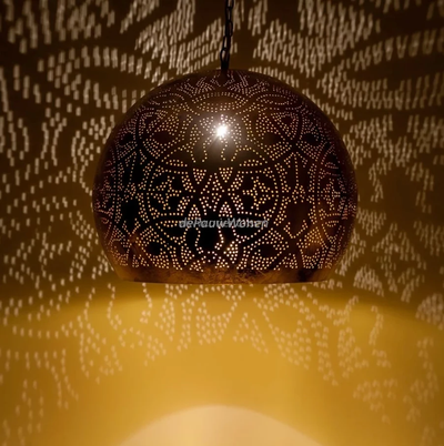 Hanglamp Ameera goud bol - in 2 diameters by Orientaals