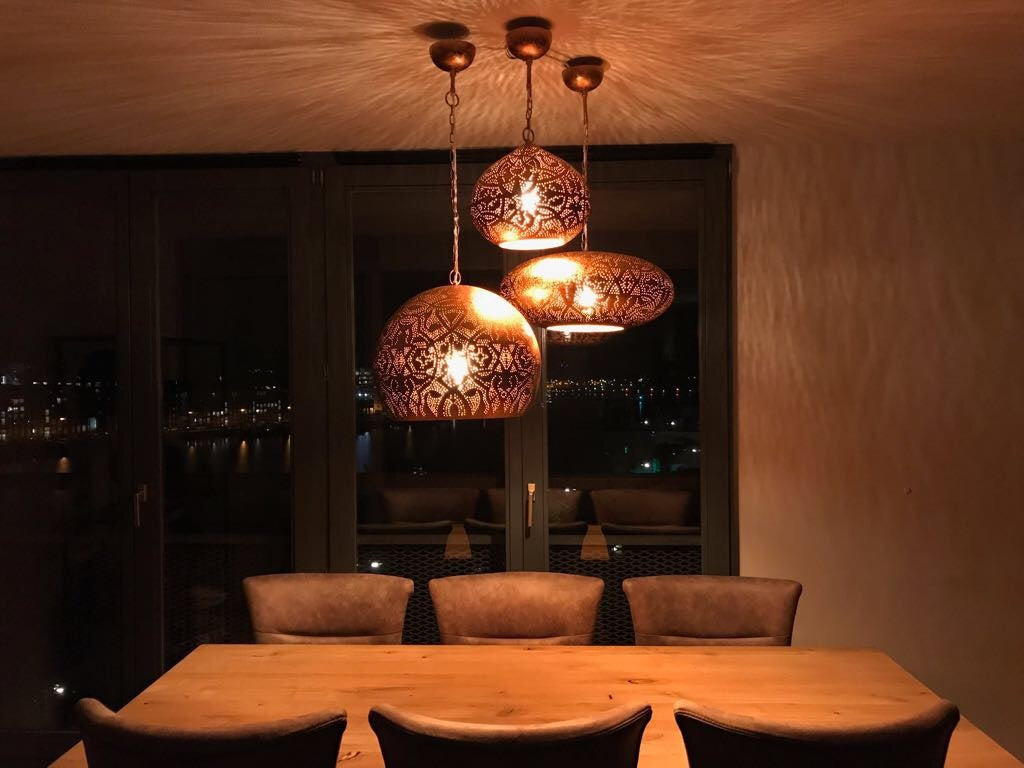 Hanglamp Ameera koper bol - in 2 diameters verkrijgbaar - depauwwonen