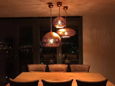 Hanglamp Ameera koper bol - in 2 diameters verkrijgbaar by Orientaals