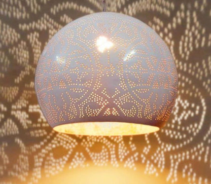 Hanglamp Ameera wit/goud bol - in 2 diameters verkrijgbaar - depauwwonen