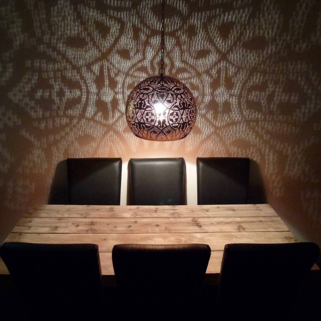 Hanglamp Ameera wit/goud bol - in 2 diameters verkrijgbaar - depauwwonen