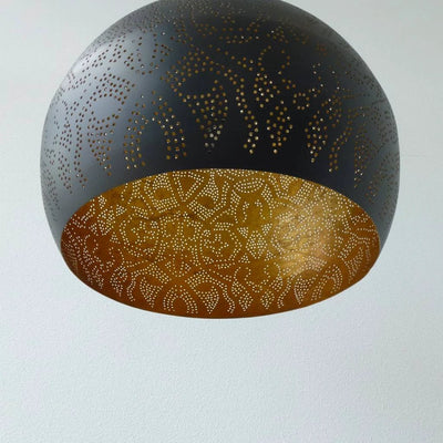 Hanglamp Ameera zwart/goud bol - in 2 diameters verkrijgbaar by Orientaals