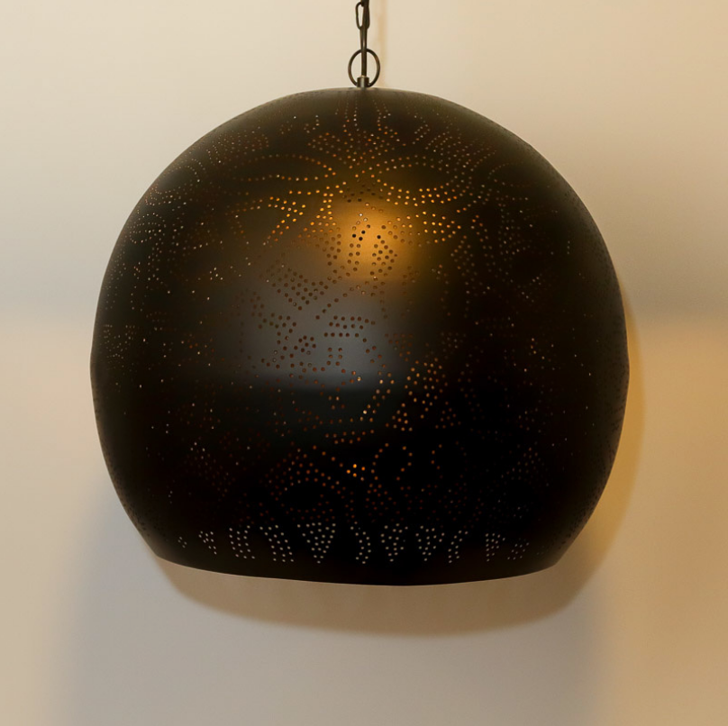 Hanglamp Ameera zwart/goud bol - in 2 diameters verkrijgbaar - depauwwonen