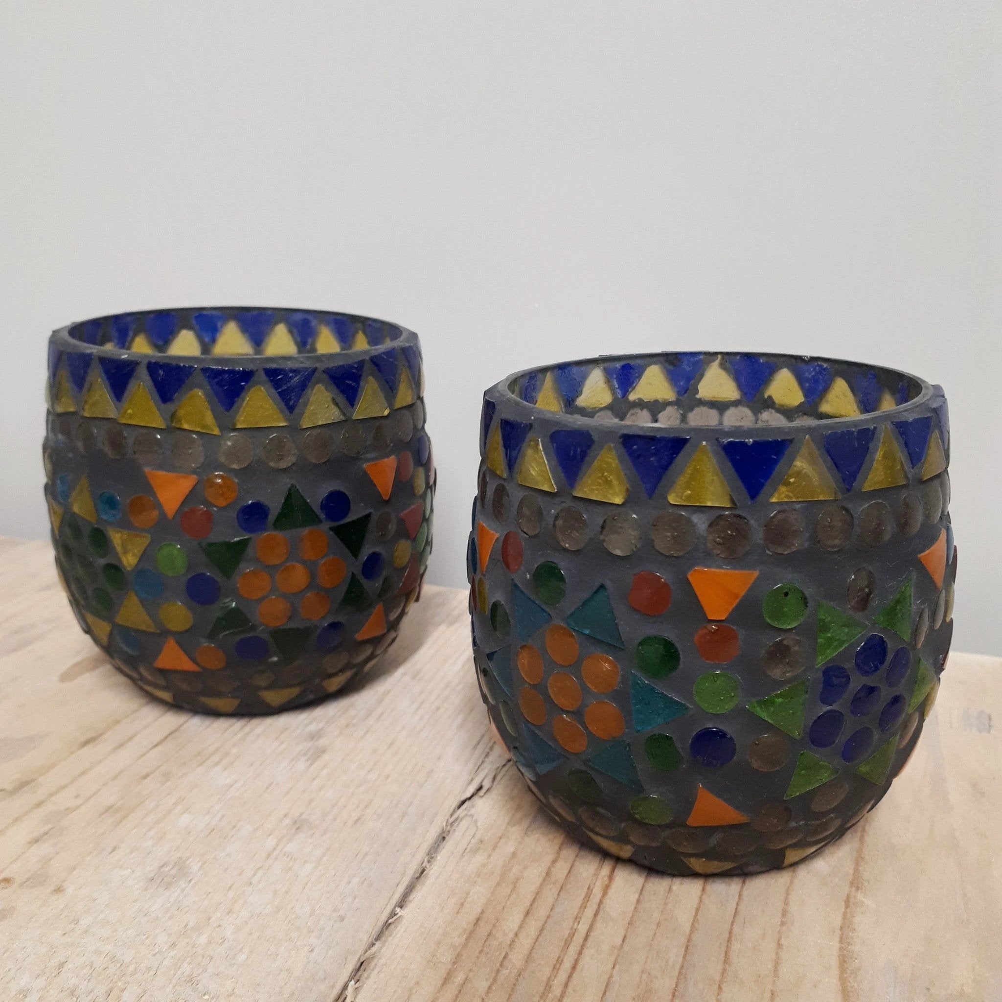 Waxinehouder mozaiek bol - Cantara - multi-colour grijs by Orientaals