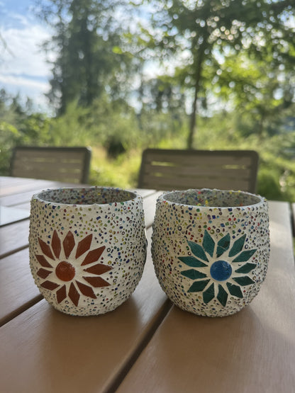 Waxinehouder mozaïek bol Rima multi-colour in 2 maten - depauwwonen