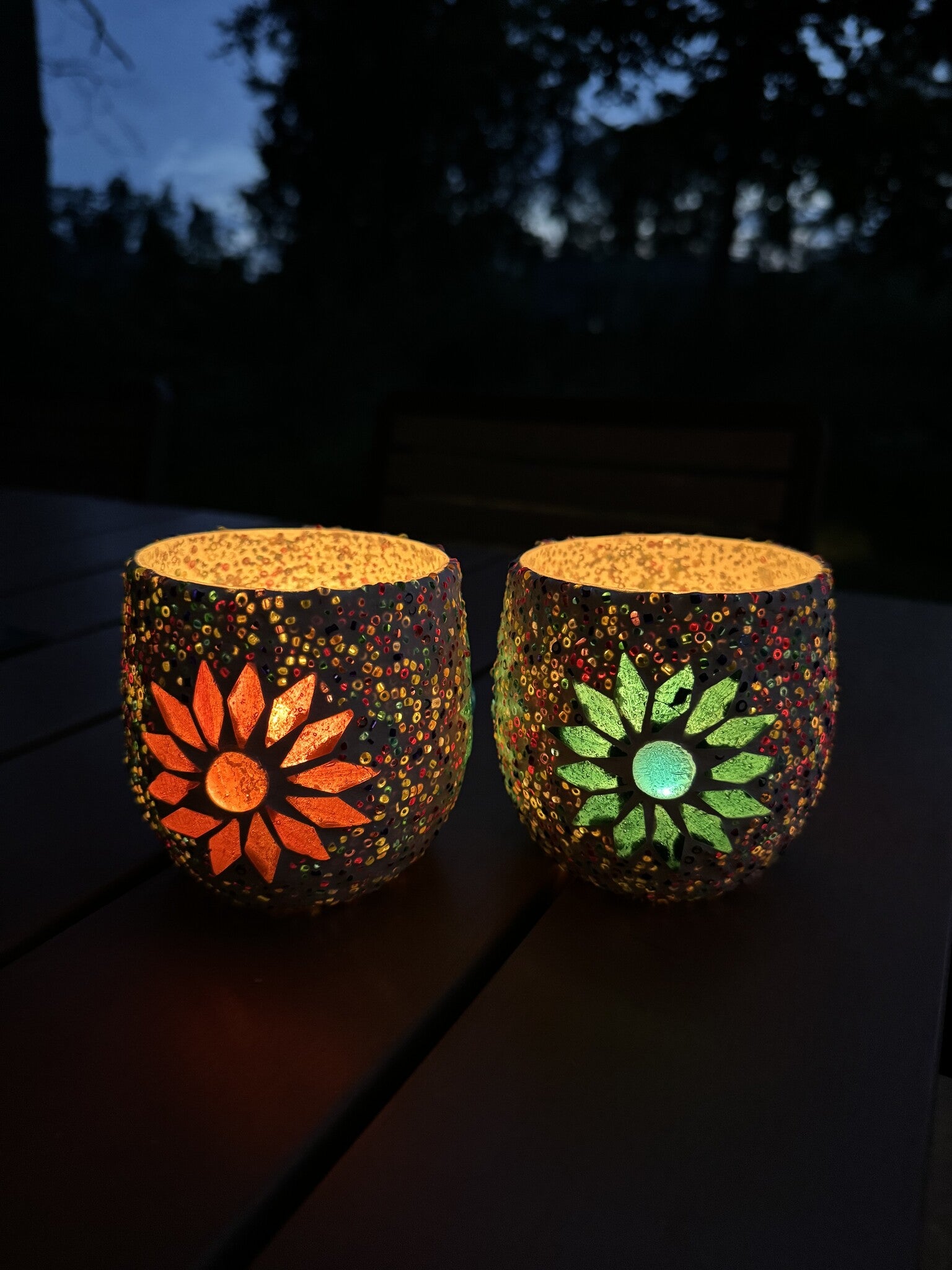 Waxinehouder mozaïek bol Rima multi-colour in 2 maten - depauwwonen