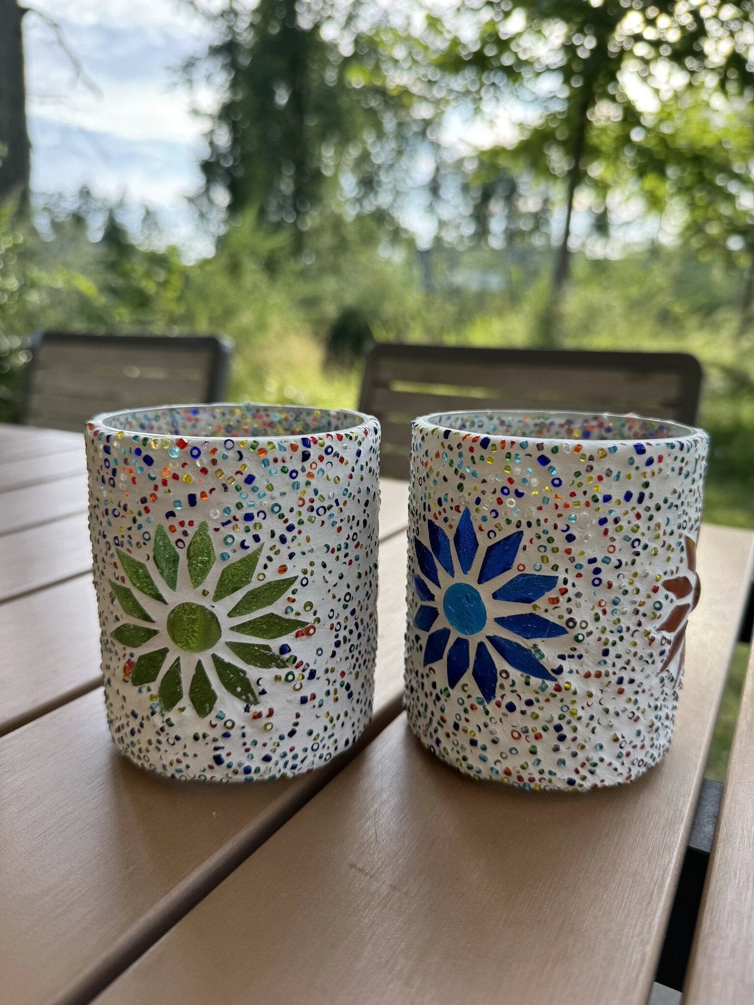 Waxinehouder mozaiek cilinder - Rima - multi colour by Orientaals