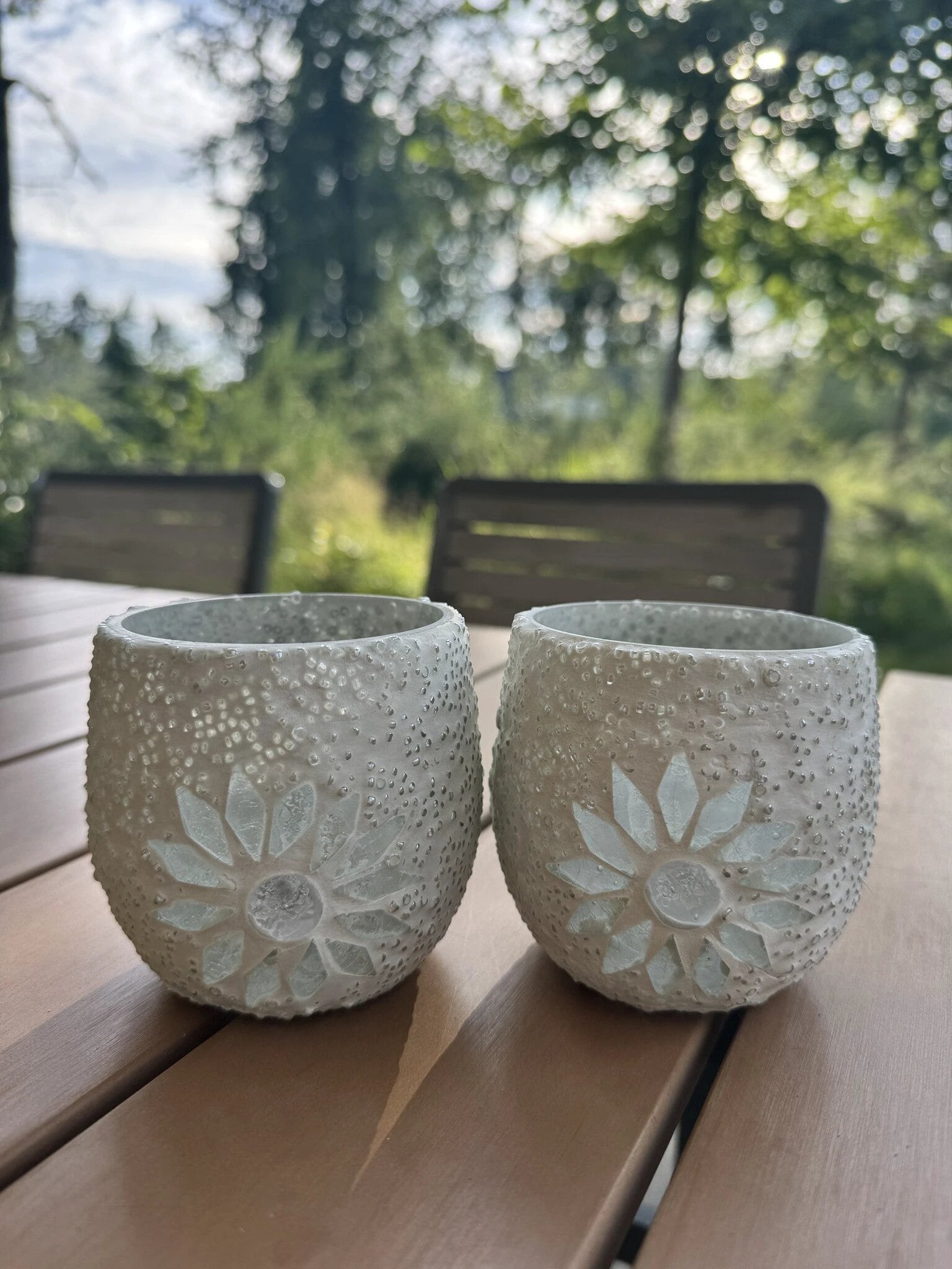 Waxinehouder mozaïek bol Rima transparant in 2 maten by Orientaals