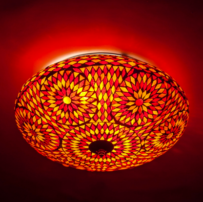 Plafonniere Roya rood-oranje in 2 maten - depauwwonen