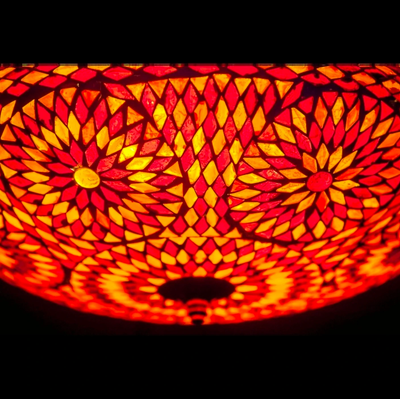 Plafonniere Roya rood-oranje in 2 maten by Orientaals