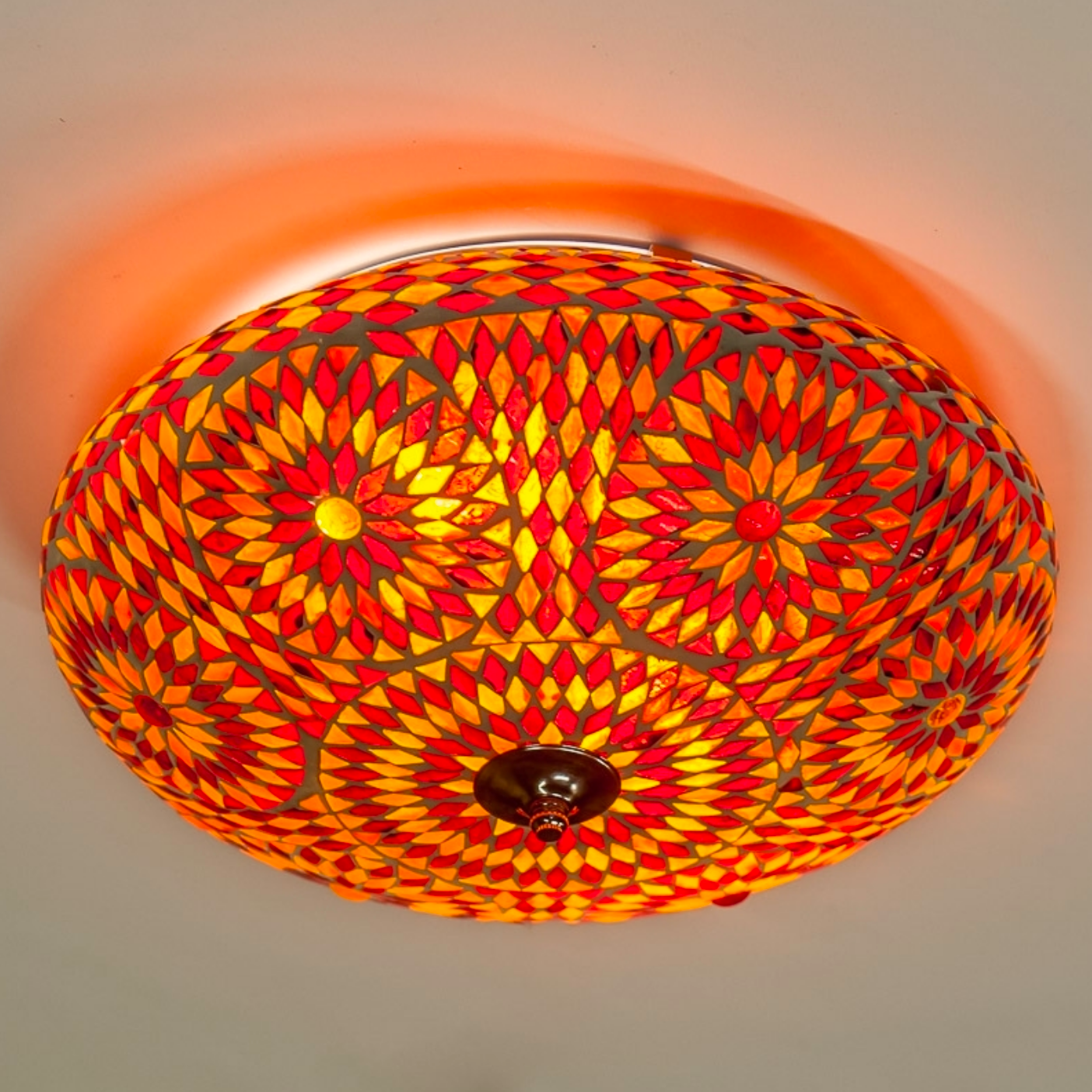Plafonniere Roya rood-oranje in 2 maten - depauwwonen