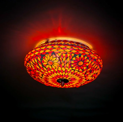 Plafonniere Roya rood-oranje in 2 maten by Orientaals