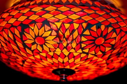 Plafonniere Roya rood-oranje in 2 maten - depauwwonen