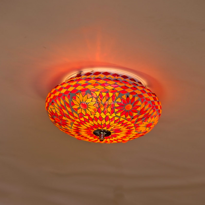 Plafonniere Roya rood-oranje in 2 maten - depauwwonen