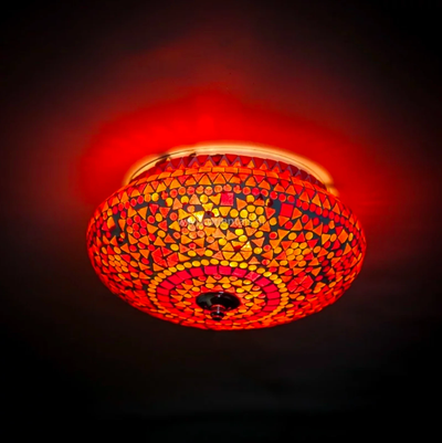 Plafonniere Cantara rood-oranje in 3 maten by Orientaals