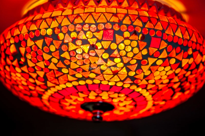 Plafonniere Cantara rood-oranje in 3 maten by Orientaals