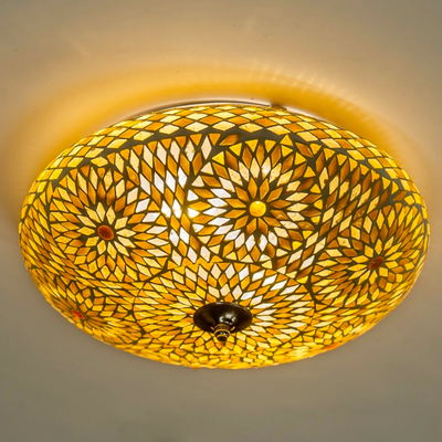 Plafonniere Roya bruin-beige in 2 maten by Orientaals