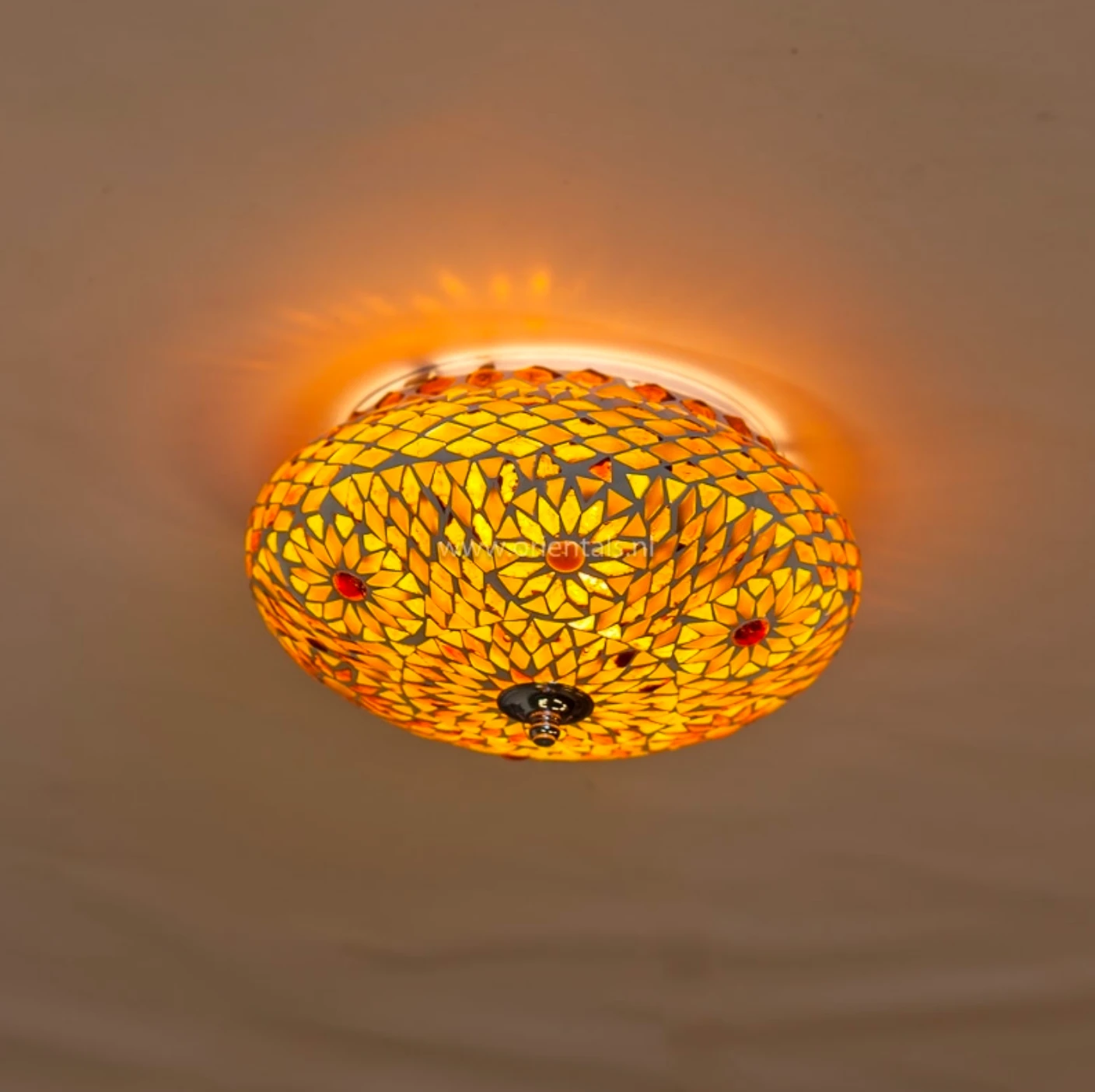 Plafonniere Roya bruin-beige in 2 maten by Orientaals