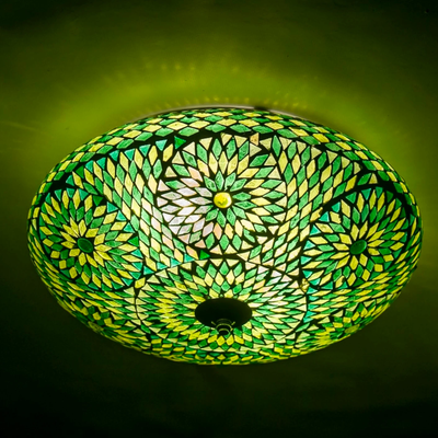 Plafonniere Roya groen in 2 maten by Orientaals