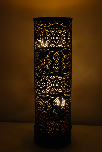 Vloerlamp Ameera zwart/goud in 2 maten by Orientaals
