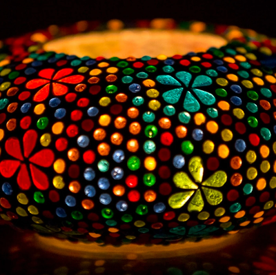 Waxinehouder mozaiek ufo - Hudat - multi-colour by Orientaals