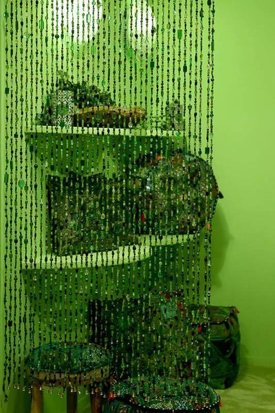 Gordijn Aneesha groen 90 x 200cm by Orientaals