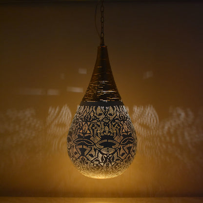 Hanglamp Ameera wit/goud druppel - depauwwonen