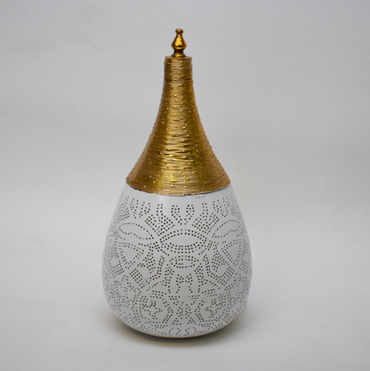 Tafellamp Ameera filigrain druppel wit/goud in 2 maten - depauwwonen