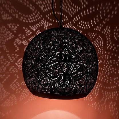 Hanglamp Ameera zwart/koper bol - depauwwonen