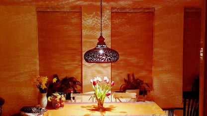 Hanglamp Ameera zwart/goud wood 53 cm - depauwwonen