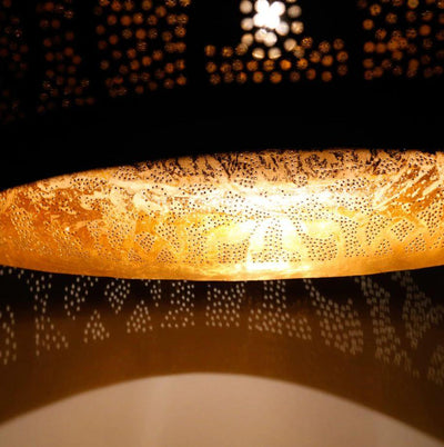 Hanglamp Ameera zwart/goud wood 53 cm by Orientaals