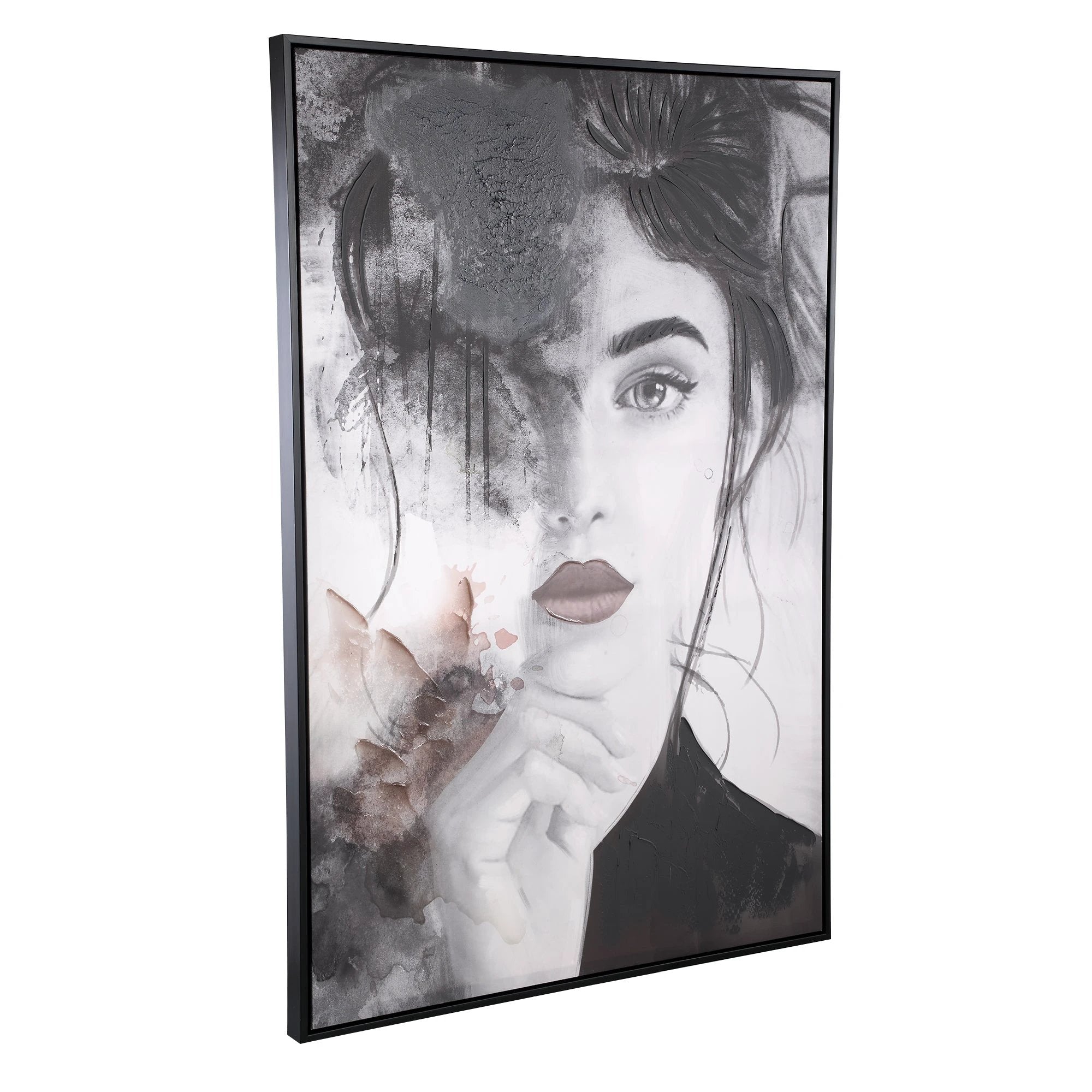 Rechthoekig Annelies schilderij met vrouwenthematiek van PTMD, kleurrijk en artistiek decoratief kunstwerk voor in huis