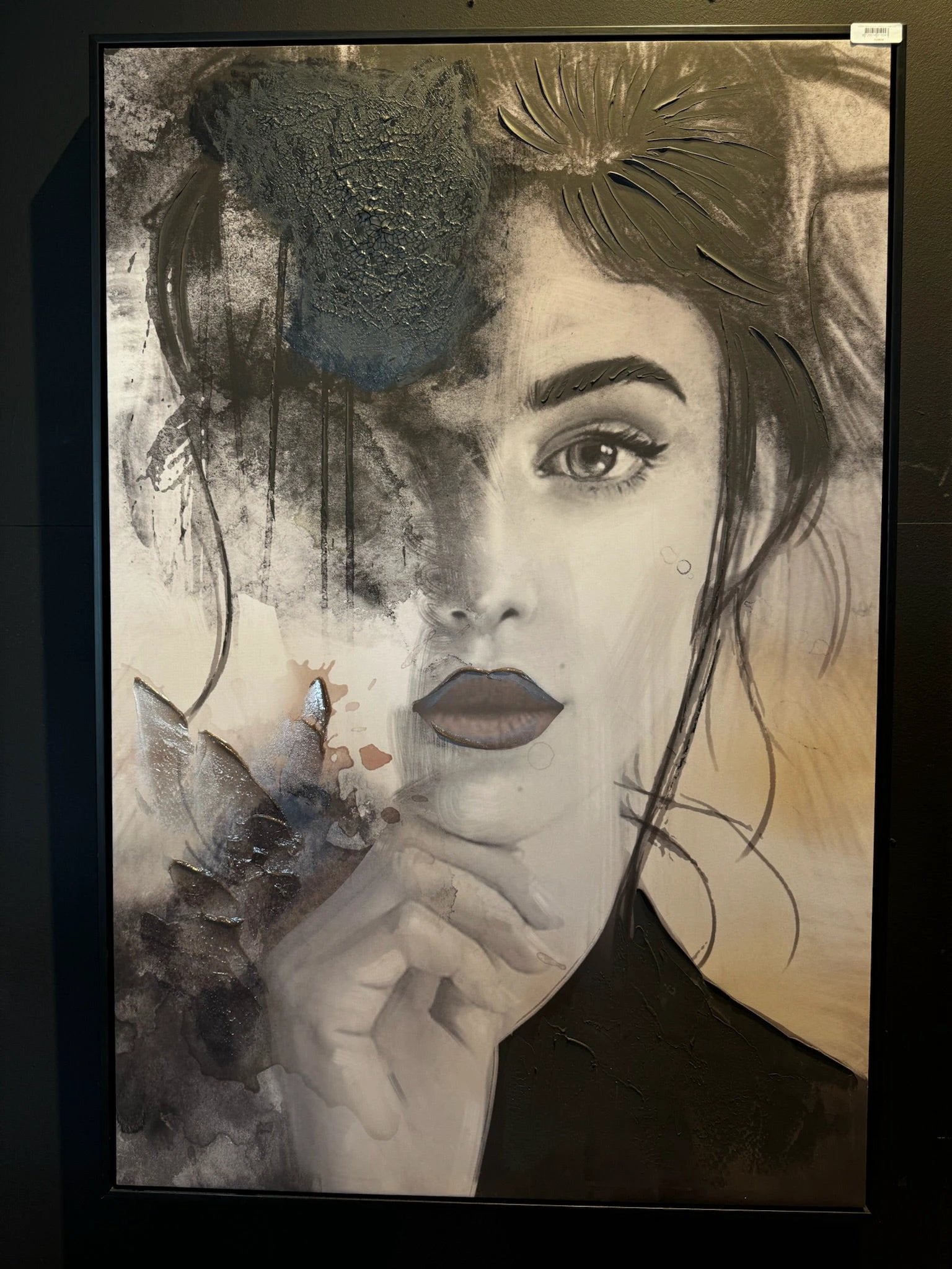 Annelies schilderij rechthoekig met vrouwmotief van PTMD, modern kunstwerk voor interieurdecoratie, zichtbaar in de afbeelding.