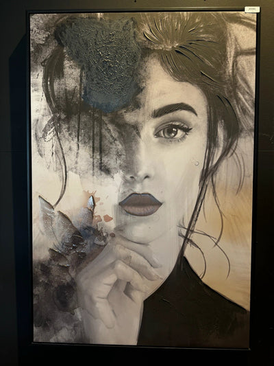 Annelies schilderij rechthoekig met vrouwmotief van PTMD, modern kunstwerk voor interieurdecoratie, zichtbaar in de afbeelding.