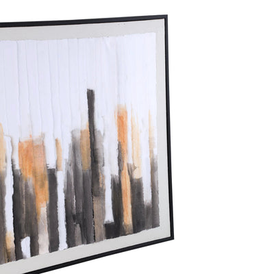 Gustas ingelijst wandpaneel van PTMD met rechthoekige polystrips, moderne decoratie voor aan de muur