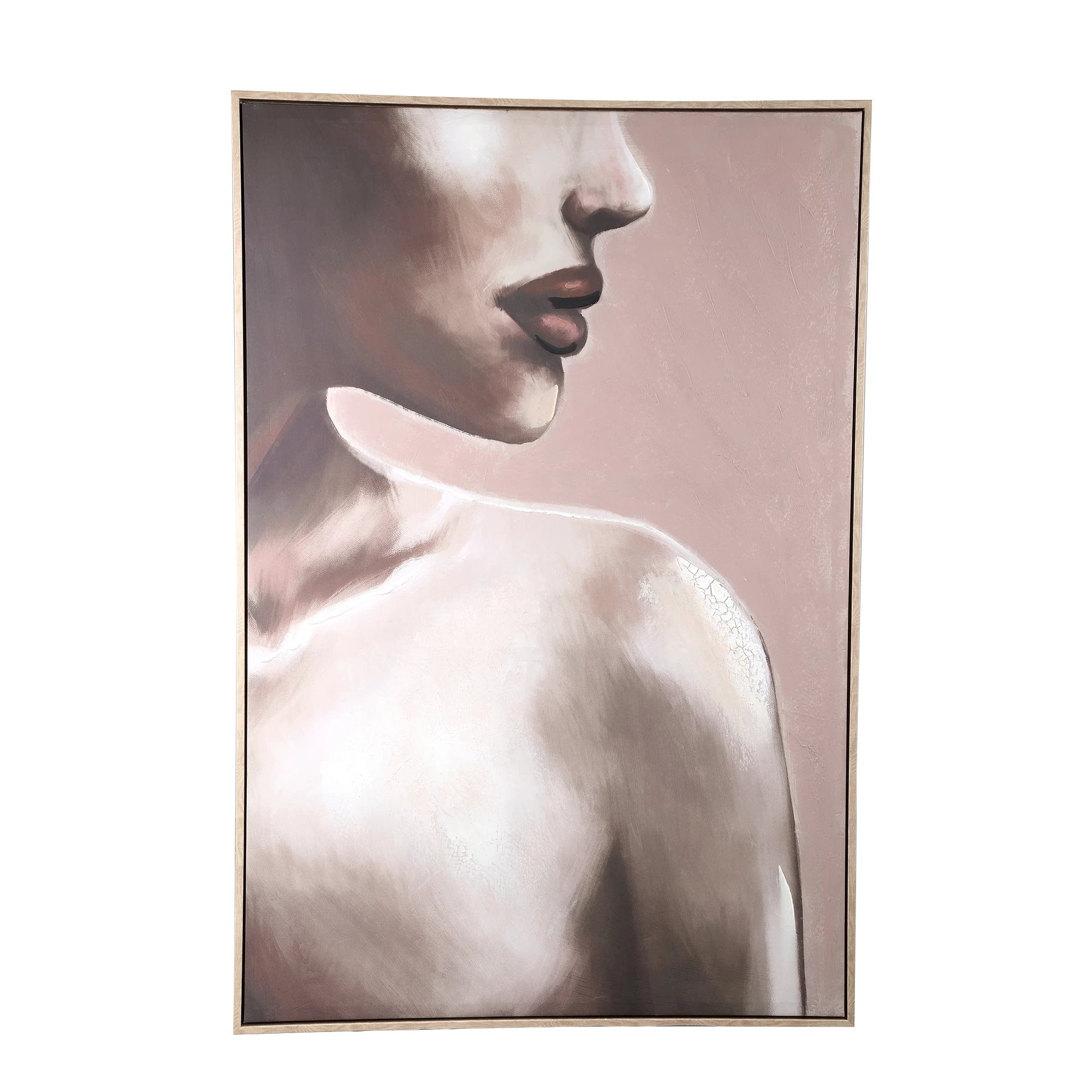 Bruine rechthoekige schilderij met vrouw, onderdeel van de Liliana collectie van PTMD, hangend aan de muur.