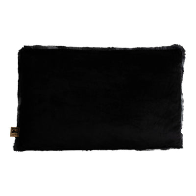 Rechthoekig Linde zwart faux fur kussen van PTMD met zachte, pluizige vacht voor een luxe interieuraccent