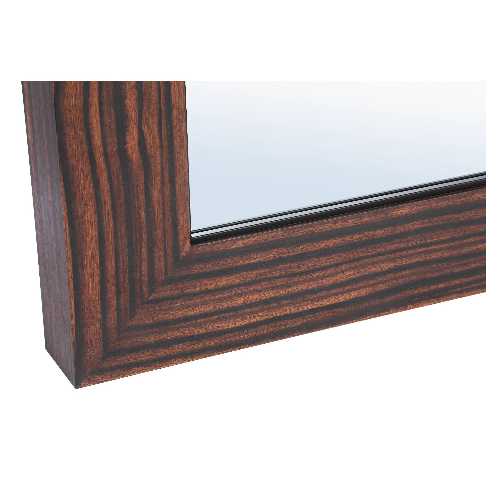Bruine houtfineer spiegel in rechthoekig ontwerp van PTMD, muurdecoratie met elegante houtafwerking.