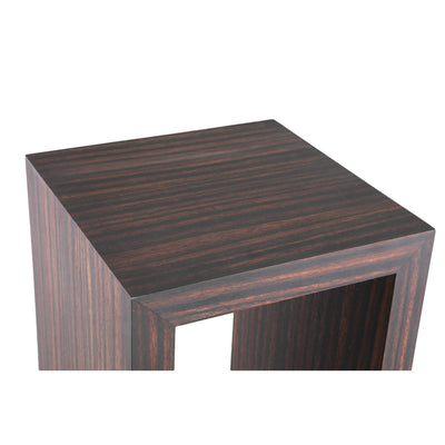 Bruine PTMD Tiess Zuil Open met strakke lijnen en houten afwerking, geschikt voor modern interieurdecoratie.