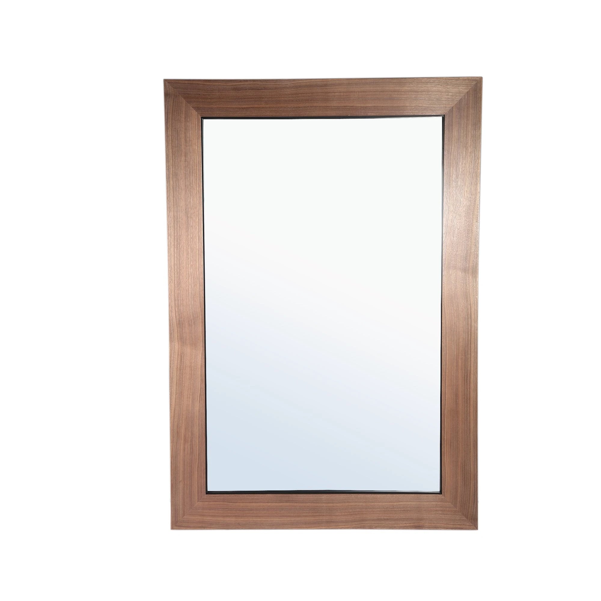 Rechthoekige spiegel met natuurlijke houtfineer afwerking van PTMD, elegant en stijlvol decoratief accessoire.