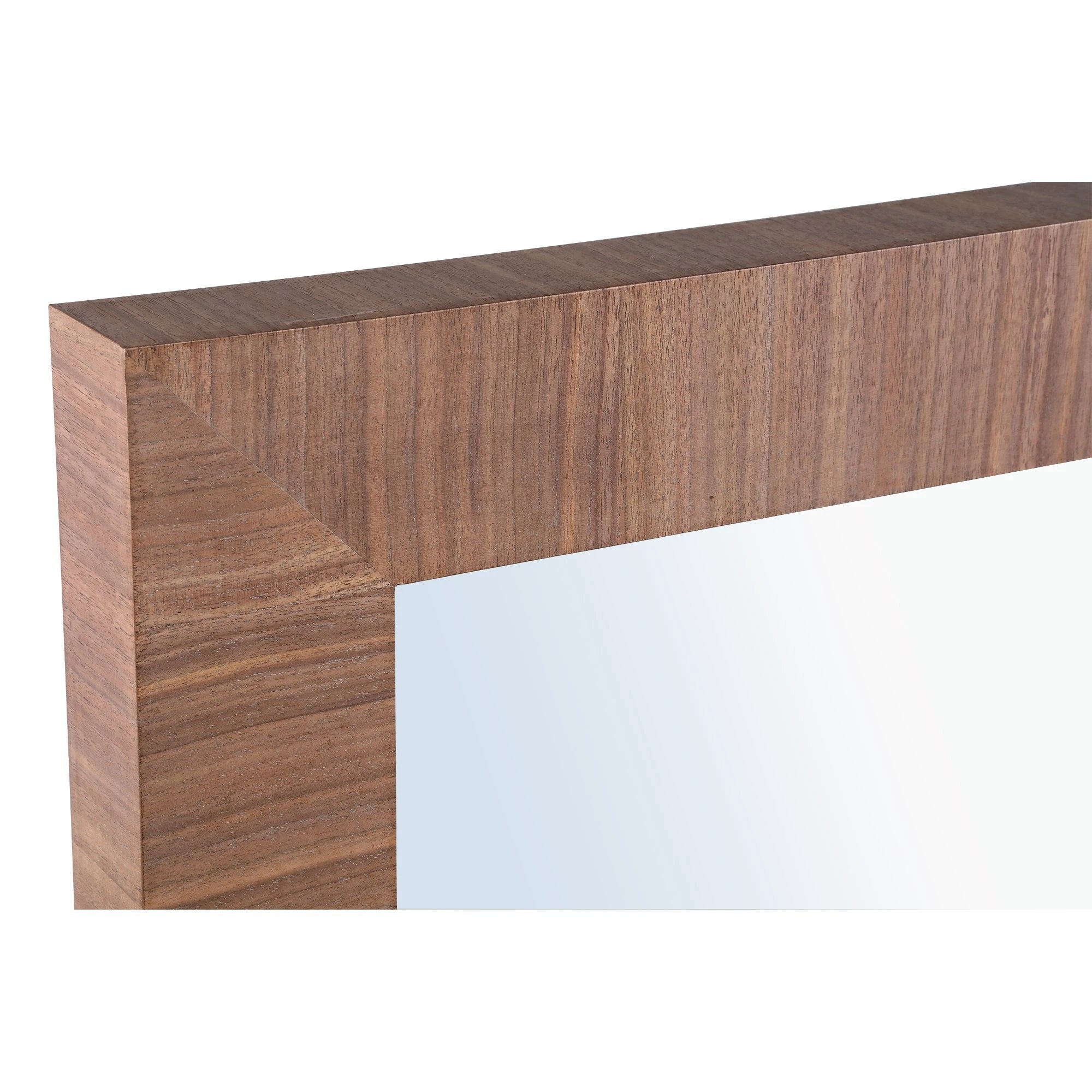 Vierkante natuurlijke spiegel van Tiess door PTMD met houten frame, elegante en rustieke muurdecoratie.