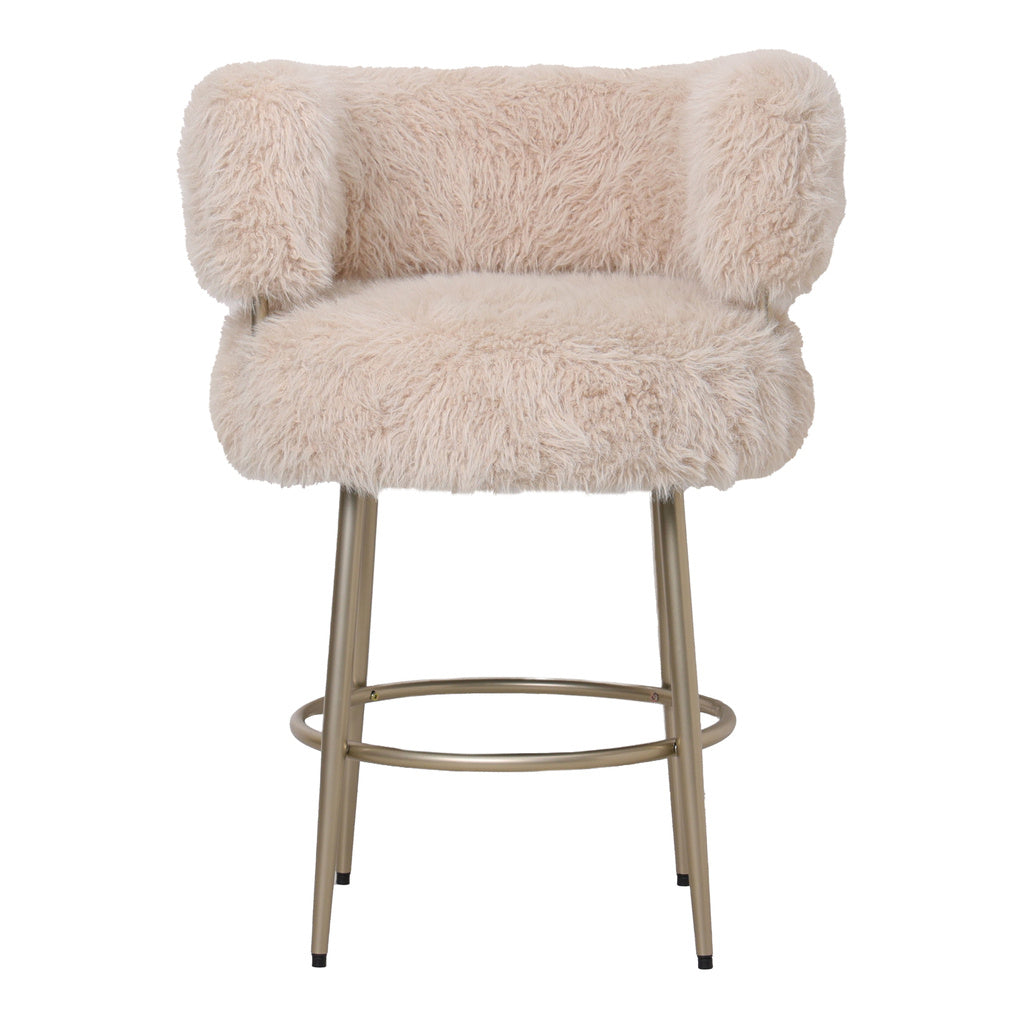 Hair barstoel champagne met metalen onderstel - depauwwonen