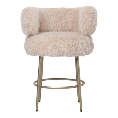 Hair barstoel champagne met metalen onderstel - depauwwonen