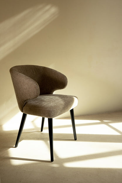 Fiori Yellow 6057 dining chair black wood legs - depauwwonen