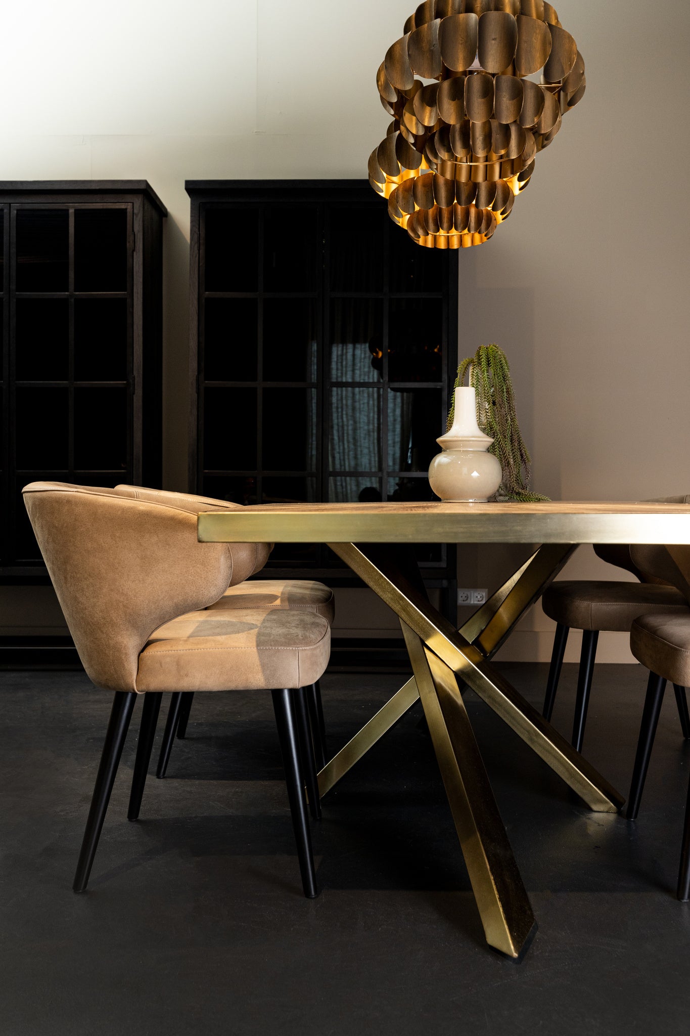 Fiori Taupe terra leather dining chair - depauwwonen